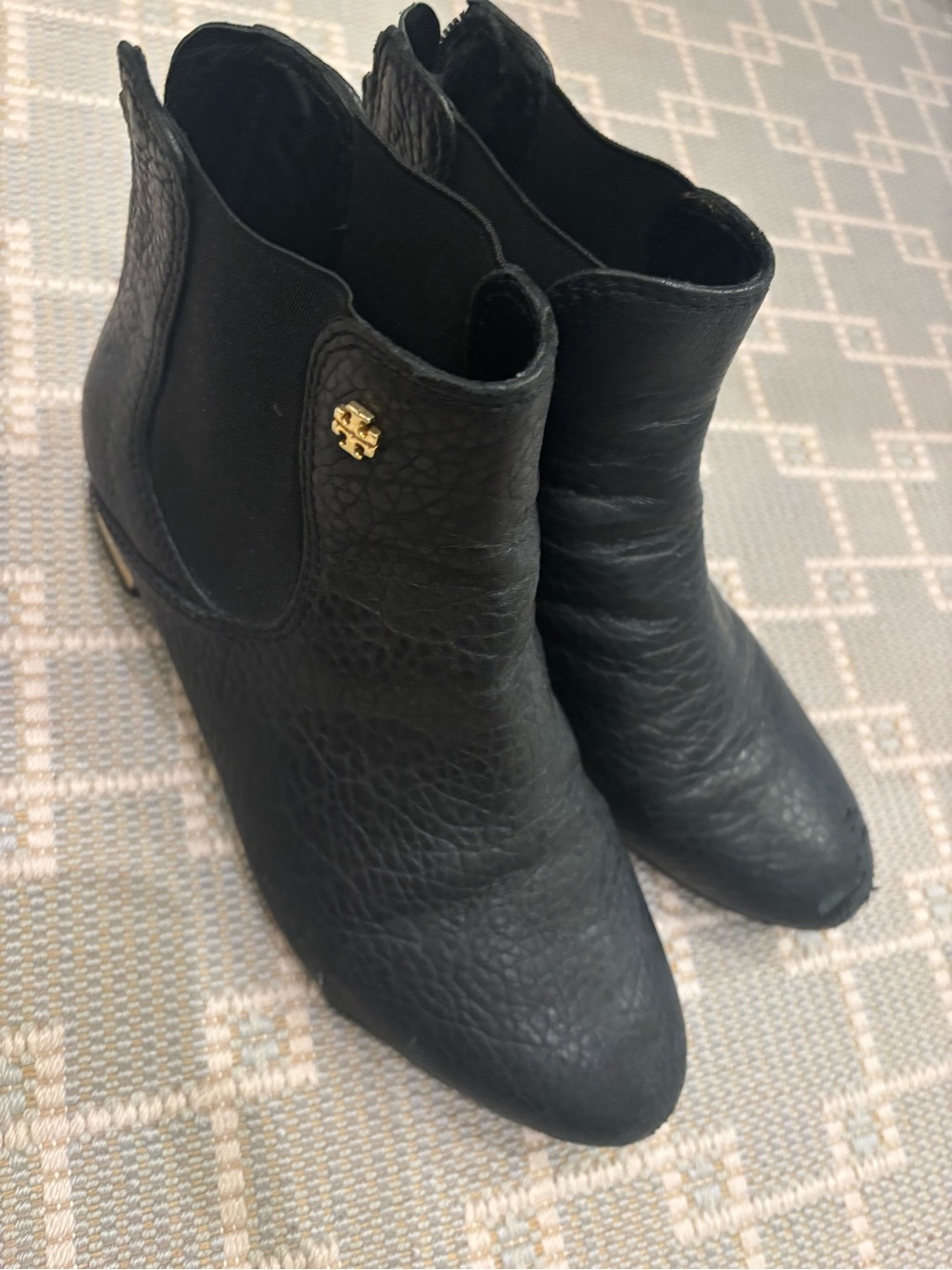 Tory Burch Black Leather Chelsea Ankle Boots